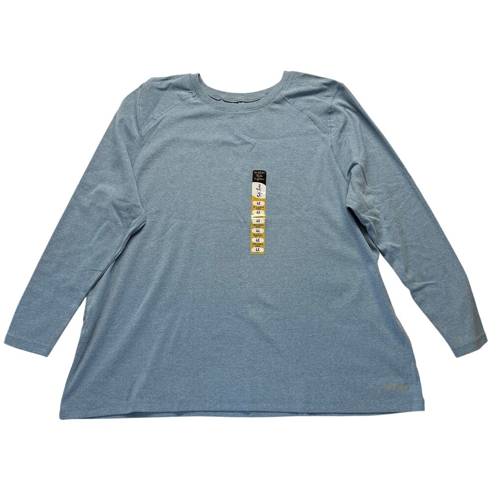 NOBLE OUTFITTERS Tug Free Cotton Long Sleeve Tee Shirt Women's Sz 4X Blue NWOT
